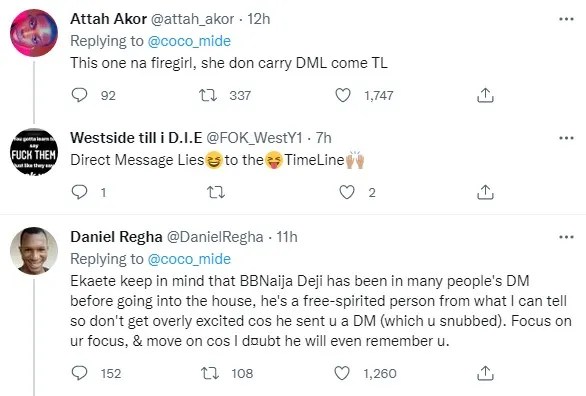 ‘He was in my DM’- Lady who snubbed fake BBNaija’s housemate, Deji reacts after seeing him in Biggie’s house