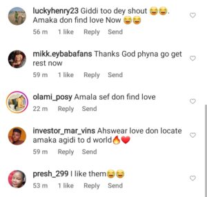 BBNaija: “AGidi 2022, Love don finally locate Amaka, Phyna go rest Now”- Reactions to video of Amaka and Giddyfia cuddling