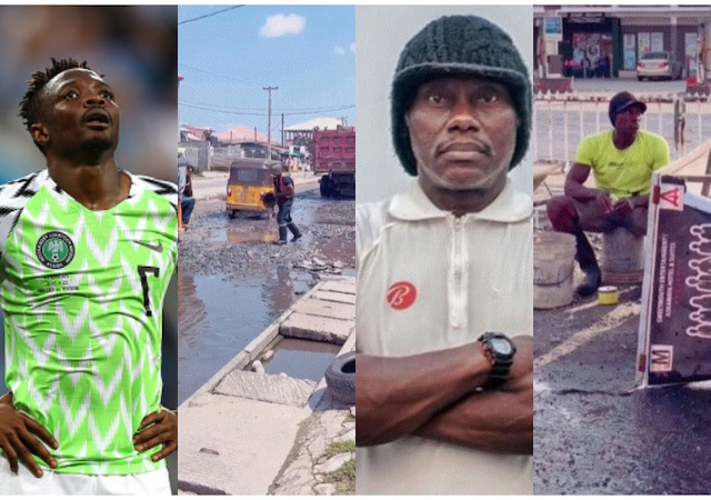 Ahmed Musa gifts former Nigerian Olympic Athlete Bassey Etim N500,000 after he was spotted filling Pot Holes in Ajah [Video]