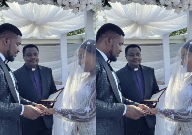“Cheers to forever” -Actor Wole Ojo sh@tters heart as he unveils his beautiful bride