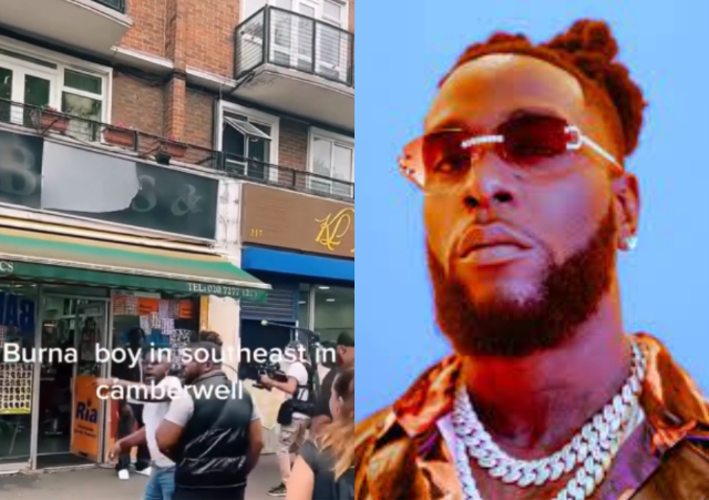 Fans excited after spotting Burna shooting music video in London, takes selfie (video)