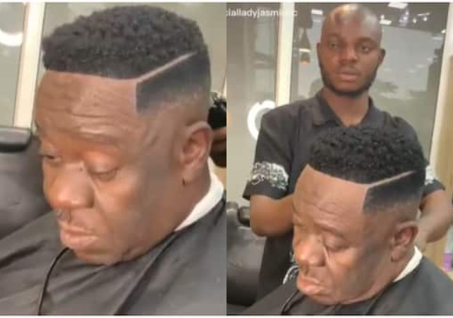 “I Dey Craze? I No Won Look Young”- Mr Ibu Berates Barber During Haircut, Says He Only Wants to Appear Fresh [Video]