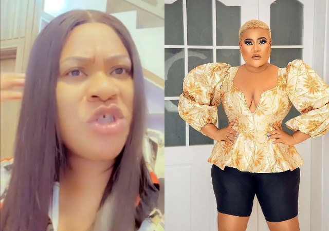 “I would’ve destroyed your phone”- Nkechi Blessing blows hot, berates fan for recording her in hotel without her permission