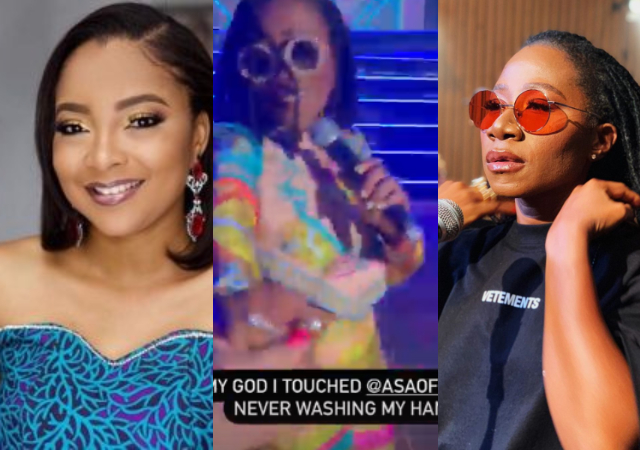 “I’m never washing my hands”- Actress Linda Ejiofor Vows After Touching Singer, Asa [Photos]