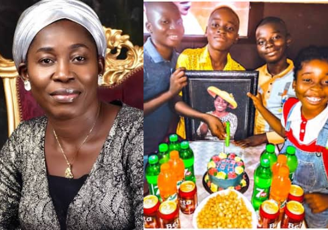 Late Osinachi’s Son Hugs Her Photo As He Marks 1st Birthday Without Her [Photos]