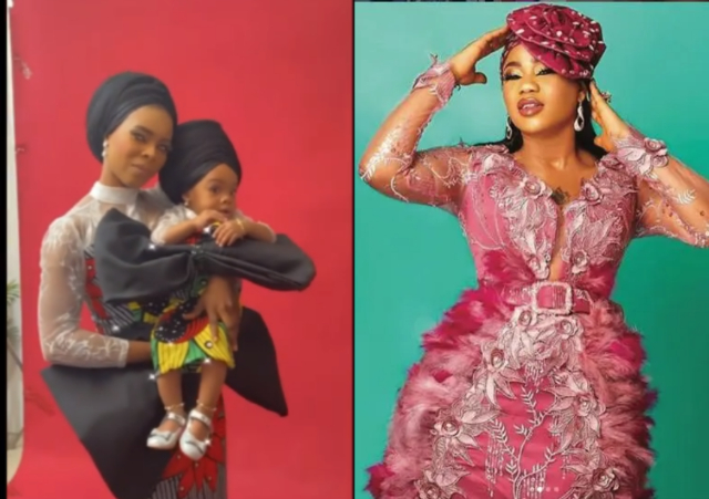 Netizens reacts as Toyin Lawani allows nanny to take her place ahead of daughter’s 1st birthday