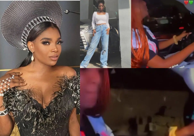 “Poor parenting, She’s breaking the law, and you’re applauding her” – Reactions as Annie Idibia’s 13-year-old daughter starts driving
