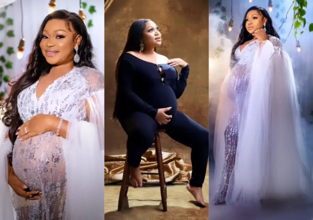 Ruth Kadiri wows fans shares stunning maternity shoot, days after welcoming her second child [Photos and Video]