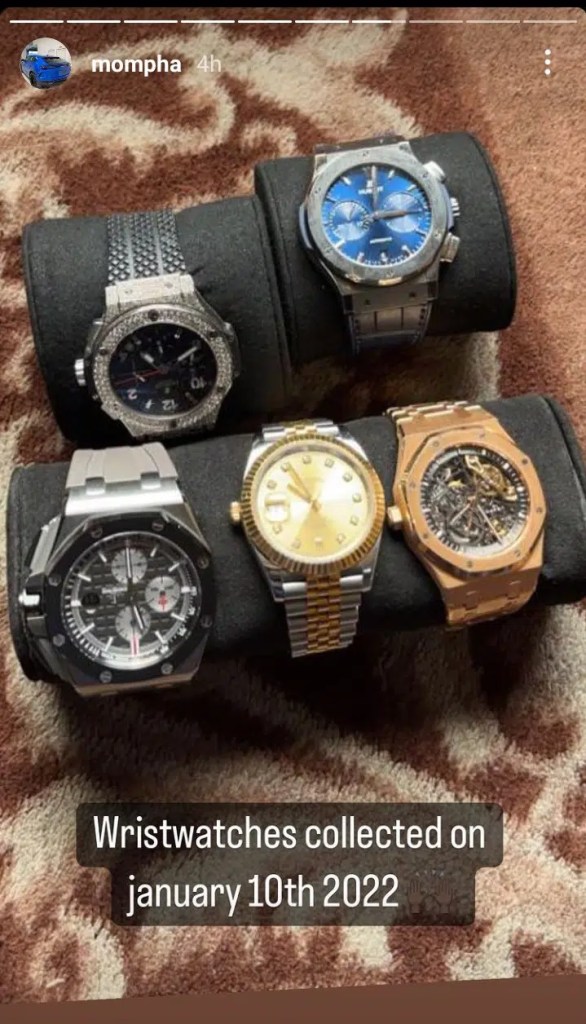 “Thieves in Government uniform”-Mompha flaunts luxury watches retrieved from EFCC [Photos]