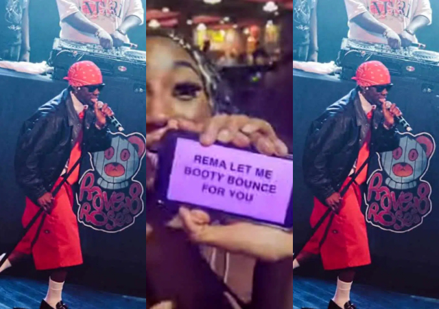 Singer Rema receives ‘freaky’ text from fans as he storms stage on bicycle [Video]