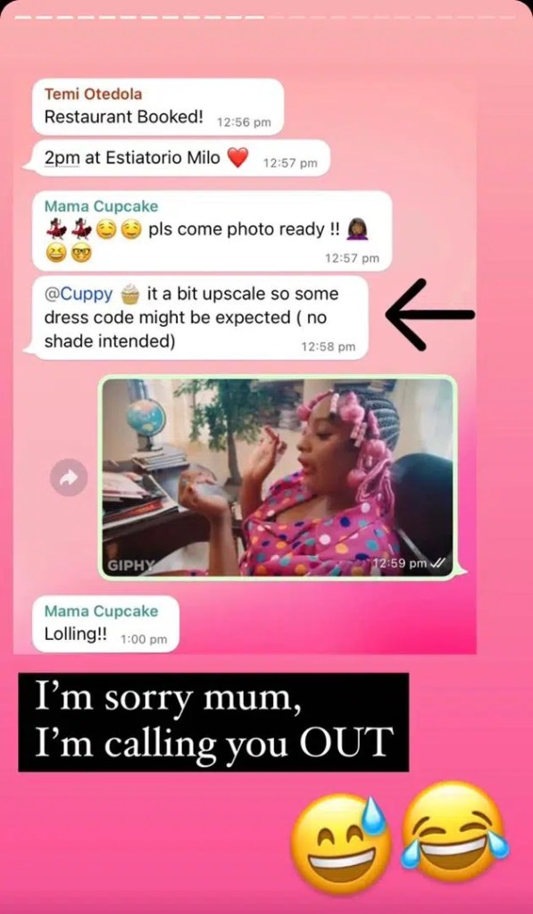 DJ Cuppy calls out mother, Nana Otedola for berating her fashion sense
