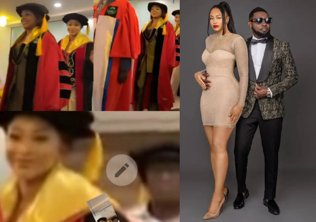 “Your hardwork has paid off” -Comedian AY celebrates wife, Mabel as she bags a double doctorate degree