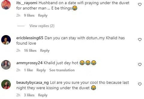 #BBNaija: Daniella and Dotun get int!mate under the sheet as Khalid steps out on date with mystery lady [Video]