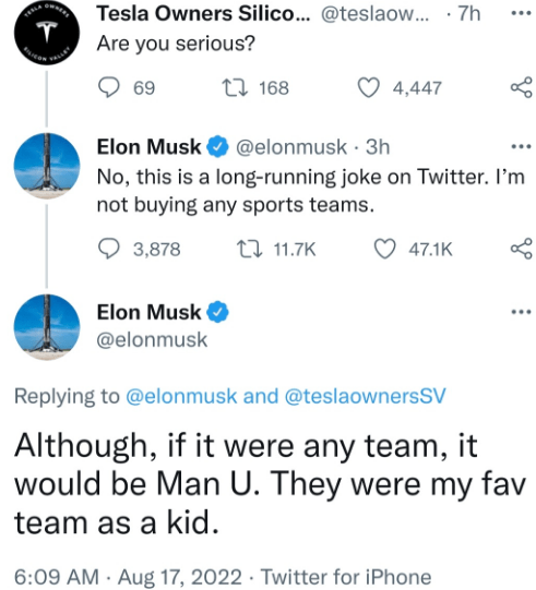 I’m not buying any sports team— Elon Musk clarifies his tweet