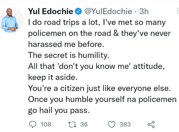 ‘Be humble, na police go hail you pass – Yul Edochie shades BNXN Buju over police harassment