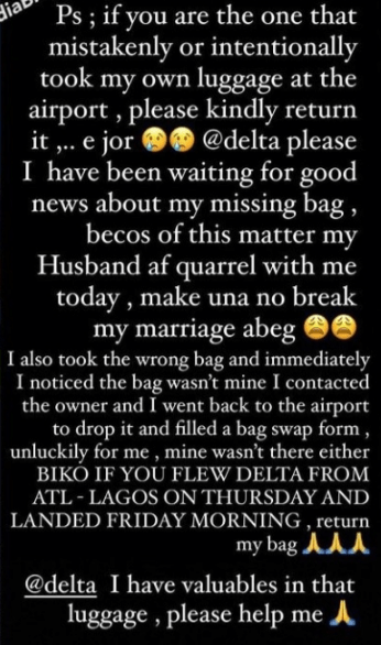 “Please don’t break my marriage” Yomi Casual’s wife pleads over missing luggage