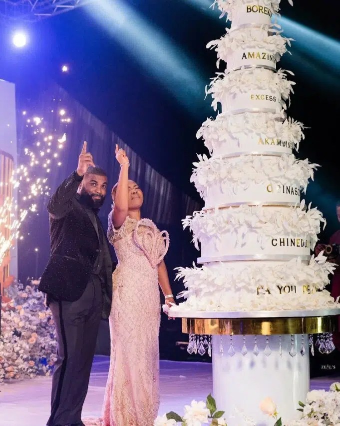 You Need to See All the Inspiration behind Each Step of Mercy Chinwo’s Gigantic Wedding Cake [Photos]