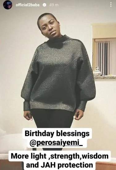 “Fight go soon start, This thing no go pain Annie so”– Reactions as 2Face celebrates baby mama, Pero on her birthday