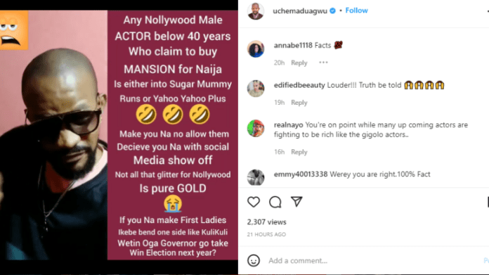 Uche Maduagwu sheds Alex Ekubo, reveals how Nollywood Male Actors below 40 build Their Mansions