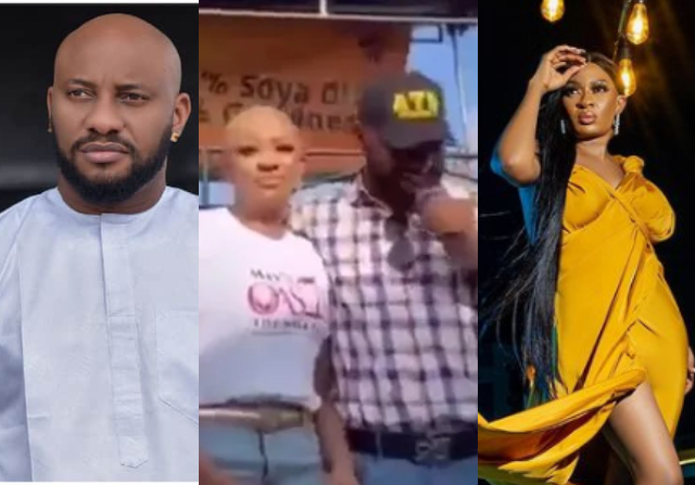 “All your deep voice and you still no get sense, May is not happy”- Yul Edochie publicly embraces first wife, May [Video]