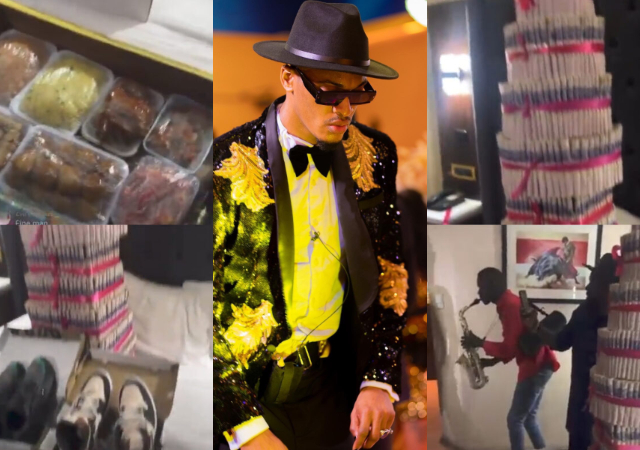 #BBNaija: Fans gift Groovy tray of foods, huge money cake, sneakers and more [Video]