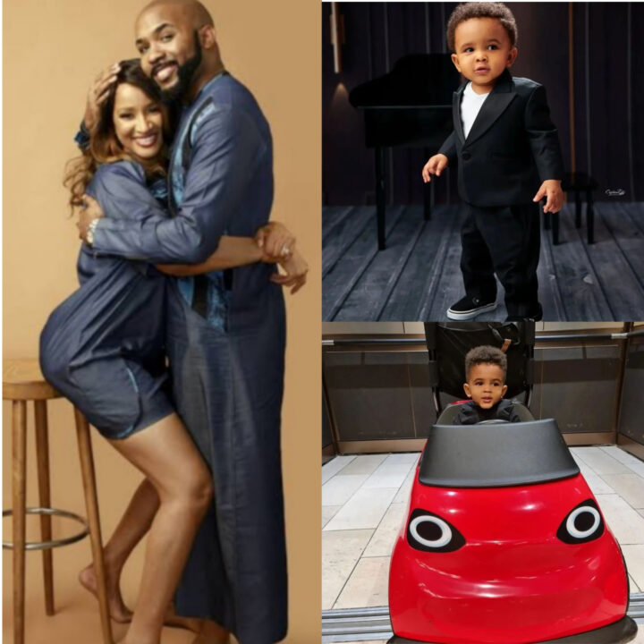 Banky W Celebrates His Son, Reveals His Face to the World for the First Time [Photos]