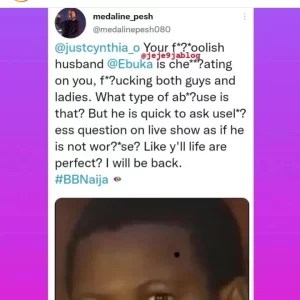 “Your husband is ch£at!ng on you with both guys & ladies, yet…”- Sheggz fan att@cks Ebuka Obi-Uchendu’s wife for his questions to Bella