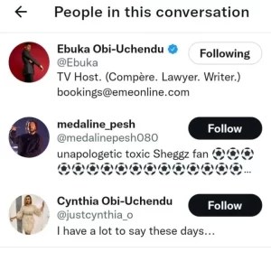 “Your husband is ch£at!ng on you with both guys & ladies, yet…”- Sheggz fan att@cks Ebuka Obi-Uchendu’s wife for his questions to Bella