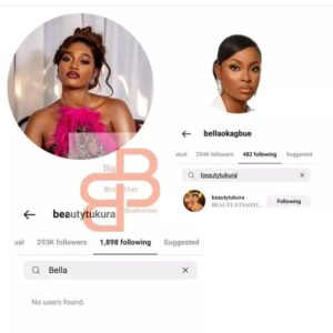 #BBNaija: Beauty Tukura Unfollows Bella After All The Hurtful Things She Said About Her To Other Housemates [Video]
