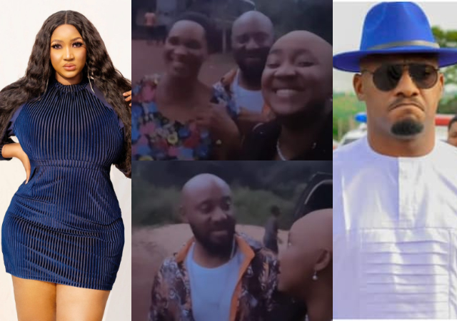 Netizens reacts as Judy Austin goes bald, shares fun moments with husband, Yul Edochie on set [Video]