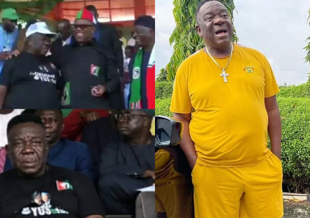 Netizens reacts as Mr Ibu storms Jos for Peter Obi’s rally after endorsing Tinubu [VIDEO]