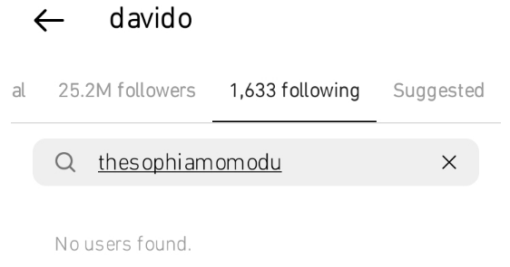 Drama as Davido and Sophia Momodu unfollow each other days after he reconciled with Chioma