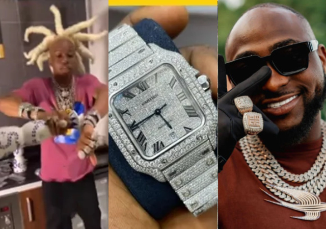 “Pour Azul on it”– NBA Geeboy challenges Davido to prove his N30m Cartier watch is original
