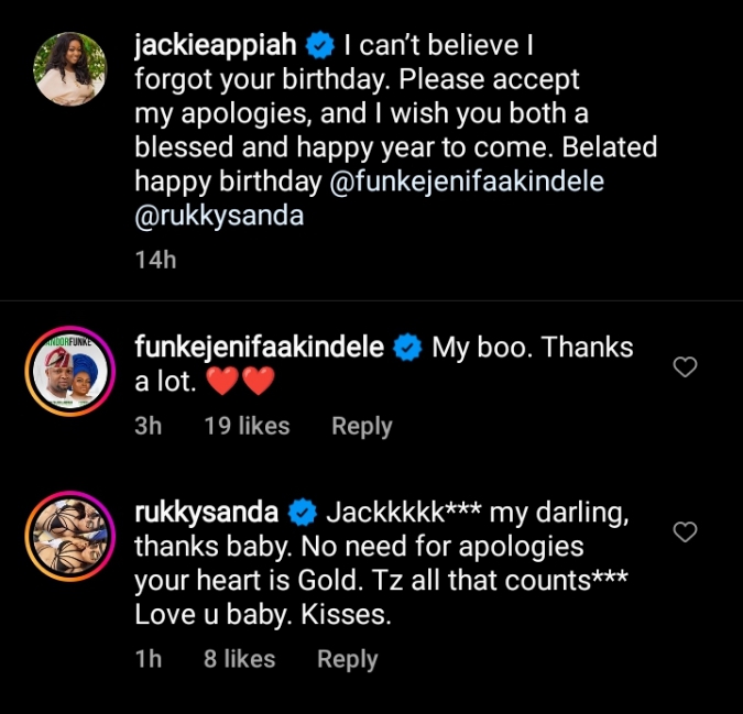Funke Akindele warmly accepts Jackie Appiah’s apology