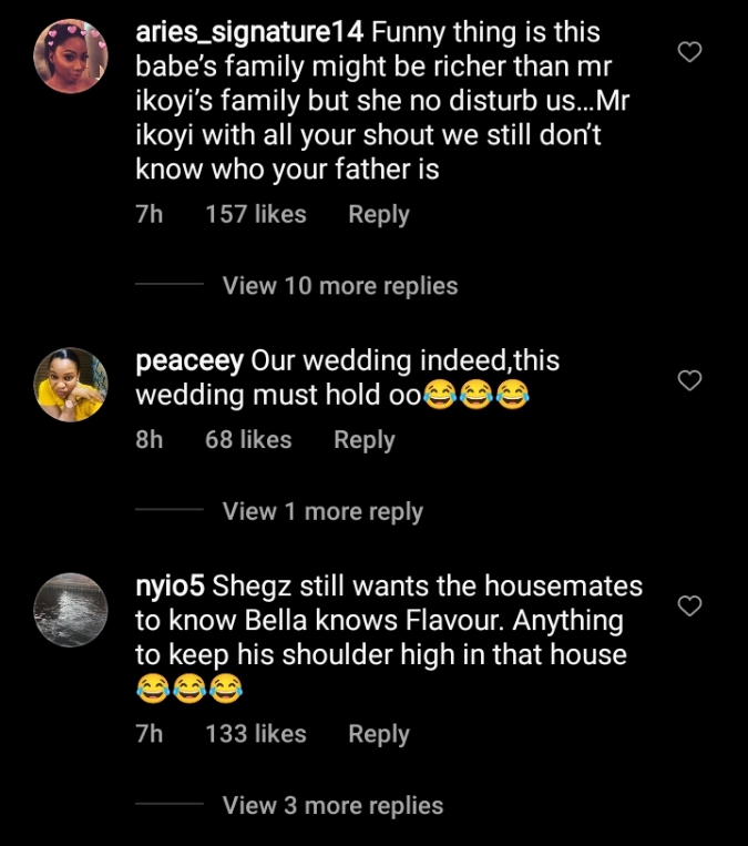 BBNaija: Reactions as Bella denies knowing Singer and father of elder sister Sandra’s children, Flavour [Video]