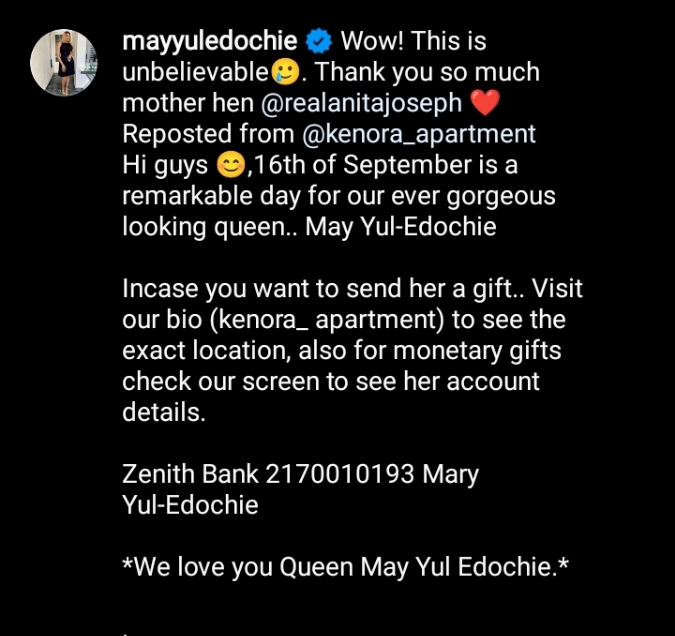 Actress Anita Joseph sparks reactions following new video about May Edochie