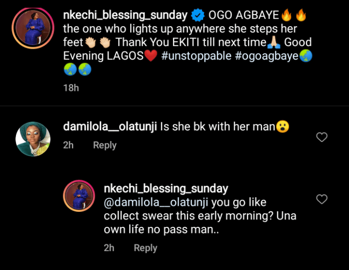 “I go swe@r for…”- Nkechi Blessing reacts to claims of reuniting with ex-lover, Opeyemi Falegan in Ekiti State