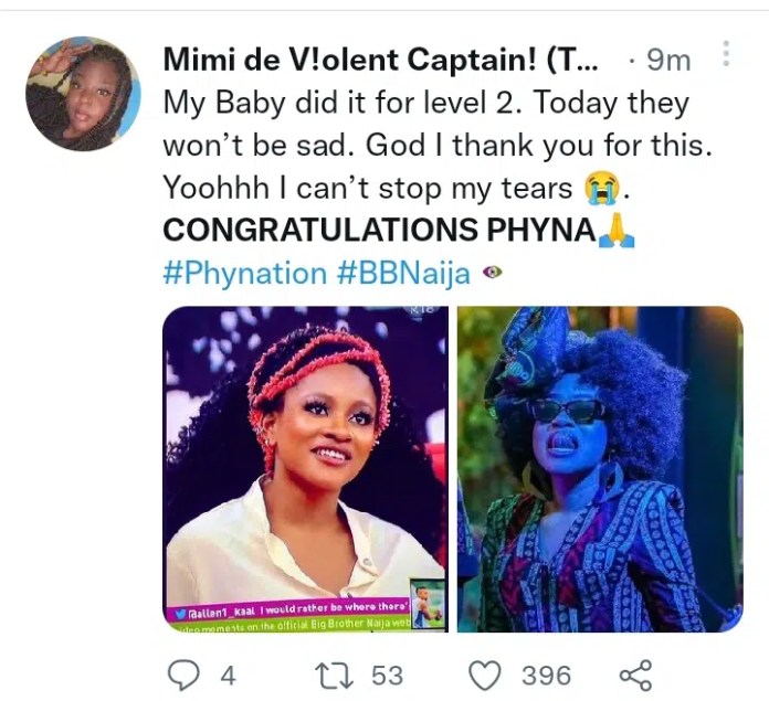 #BBNaija: “Trenches finally won” – Celebrations as Phyna emerges Head of House for week eight