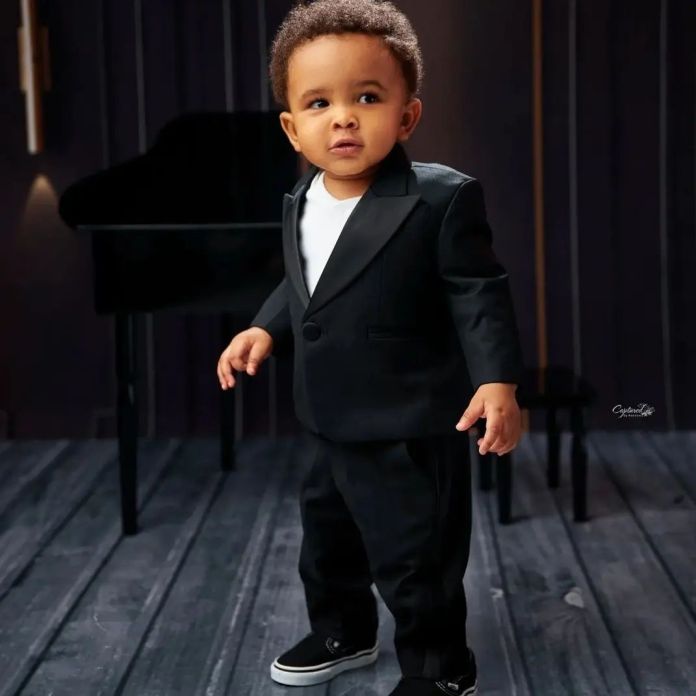 Banky W Celebrates His Son, Reveals His Face to the World for the First Time [Photos]