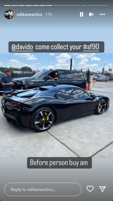 Davido acquires brand new Ferrari worth over N200M