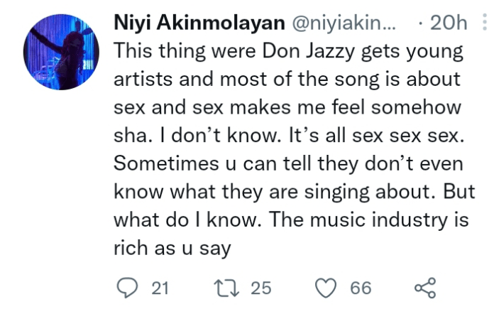 Filmmaker Niyi Akinmolayan faults Don Jazzy over his signees’ style of songs
