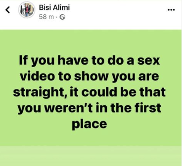 If you have to do a sex video to show you are straight, it could be that you weren’t…- Bisi Alimi slams James Brown