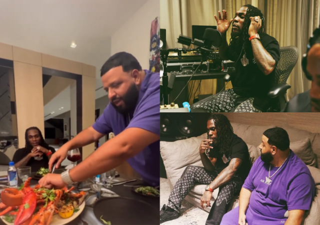 DJ Khaled and BurnaBoy link up, hints at possible collaboration (video)