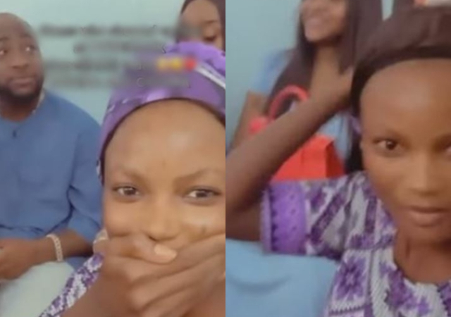 “Daughter of Zion remove scarf” – Lady screams as she meets Davido and Chioma in church [Video]