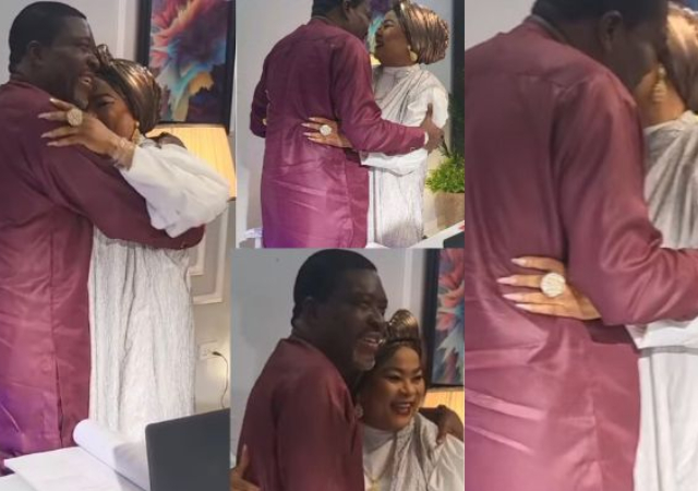 Fans react as Kanayo Kanayo, Sola Sobowale share kiss, warm embrace [Video]