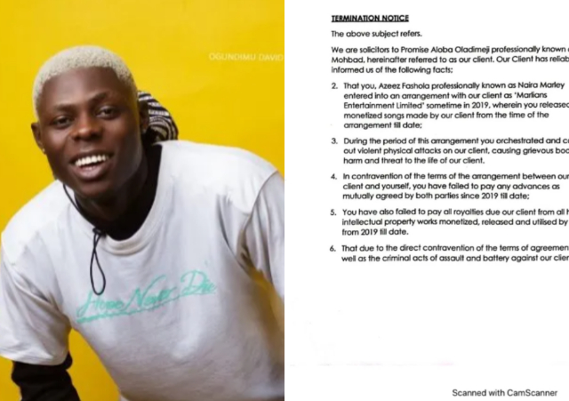 Mohbad Terminates Contract with Naira Marley’s Record Label [Details]