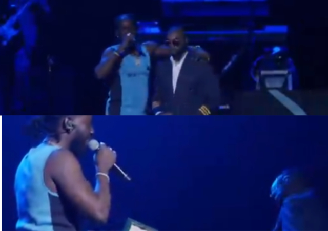 Moment singer Adekunle Gold gifts bestfriend on stage (video)