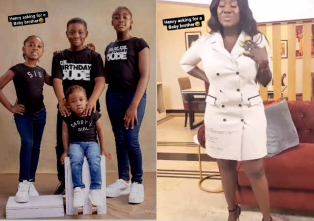 My son is asking for a baby brother- Mercy Johnson cries out[video]