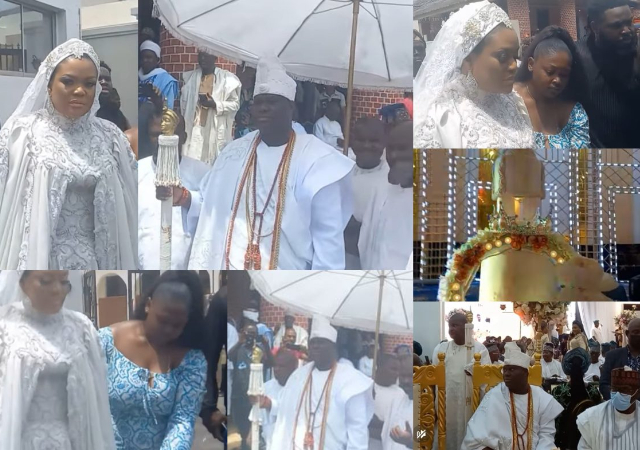 Ooni of Ife throws grand wedding party for first wife, Yeyeluwa Mariam Ogunwusi [Videos]
