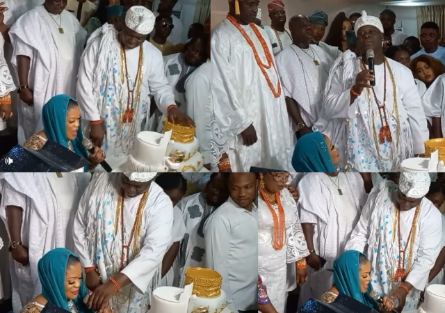 Ooni of ife at 48: Ooni’s wife, Olori Mariam rains prayers on him at his surprise birthday party [Video]
